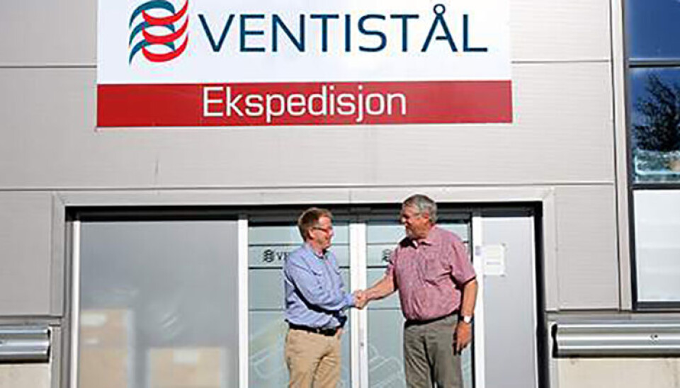 Fra venstre ser vi KAM Øyvind Skjørseth i Ventistål og Terje Strøm fra Europair.