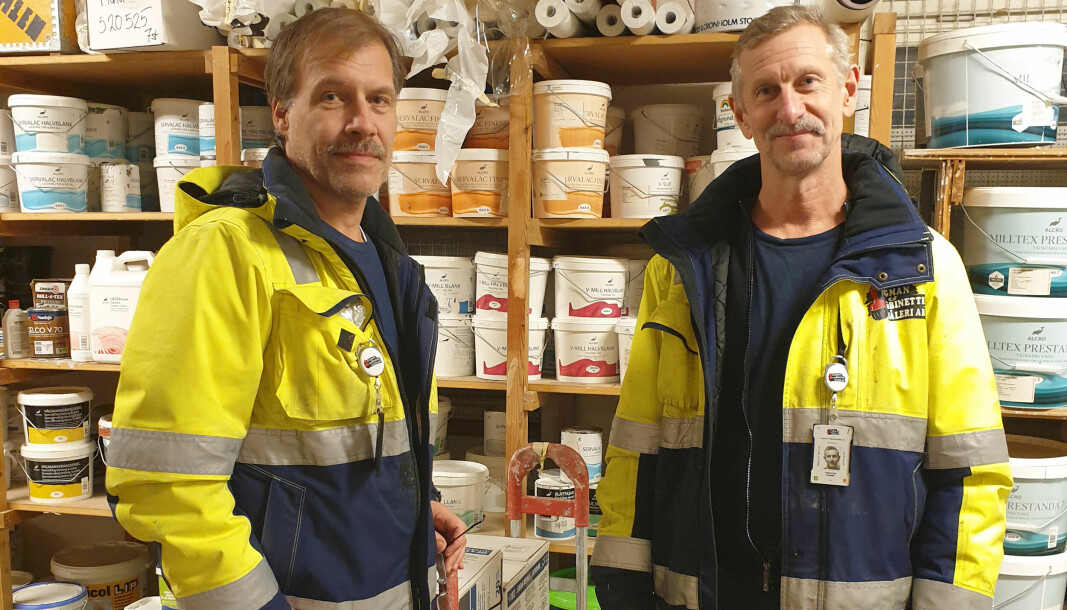 VOKSER: Johnny Hübinette (t.v) og Peter Hagman i malerfirmaet Hagman och Hübinette Måleri i Stockholm blir nå en del av Håndverksgruppen.