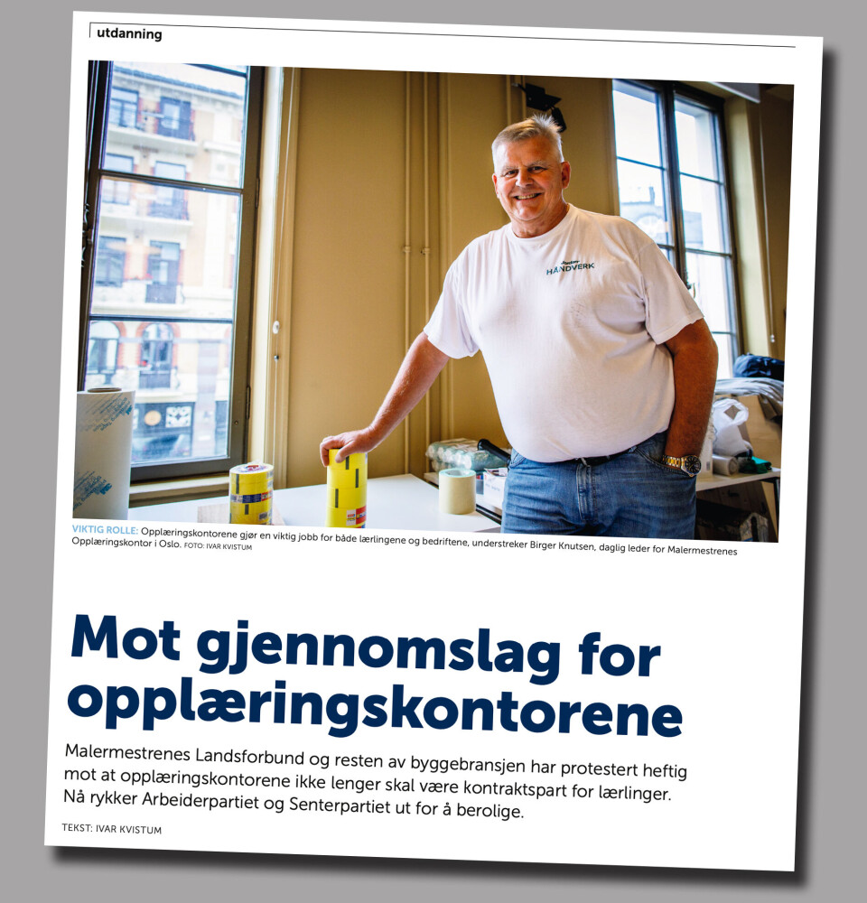FORTSATT IKKE RO: Maleren skrev om opplæringskontorenes plass i den nye opplæringsloven for et år siden. Fortsatt hersker usikkerhet, nå knyttet til forskriften.