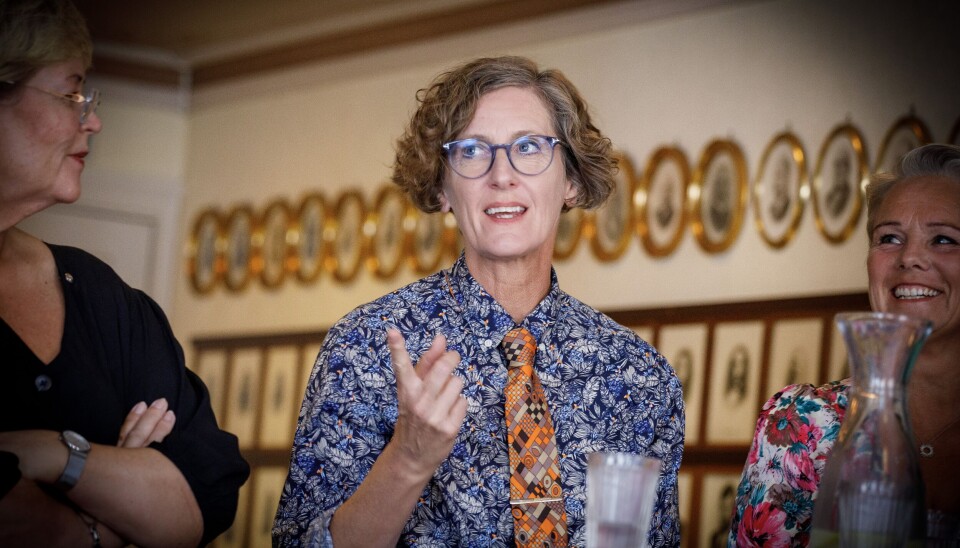 STOPP AKRIM: Tidliger MLF-leder og malermester Anna Furhoff Jensen stiller i panelet for å finne gode grep mot arbeidslivskriminalitet. Bildet er fra et debattmøte under Arendalsuka for to år siden. Jensen i debattpanel.